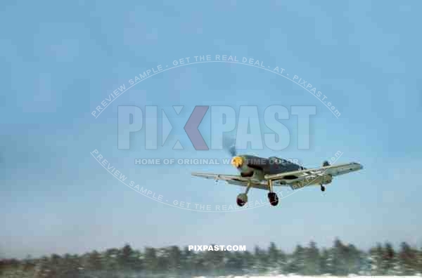 German Messerschmitt Bf 109 Fighter aircraft D model trainer on the Russia Front winter 1941.