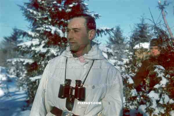 German officer in winter uniform.PAK 38.14.Panzerjaeger Kompanie. 6.ID Winter 1942.  near Rzhev.