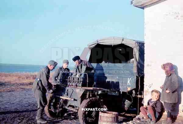 German Propaganda Unit drinking water from JerryCans. Poland 1939. 14.Armee