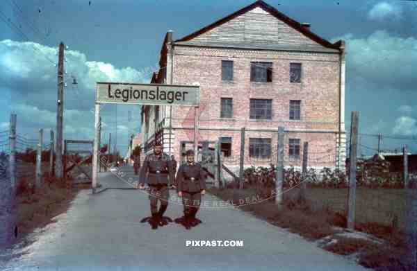 German Training centre for Russian Cossack POA volunteers in German service, Smolensk Russia 1942. Legionslager,