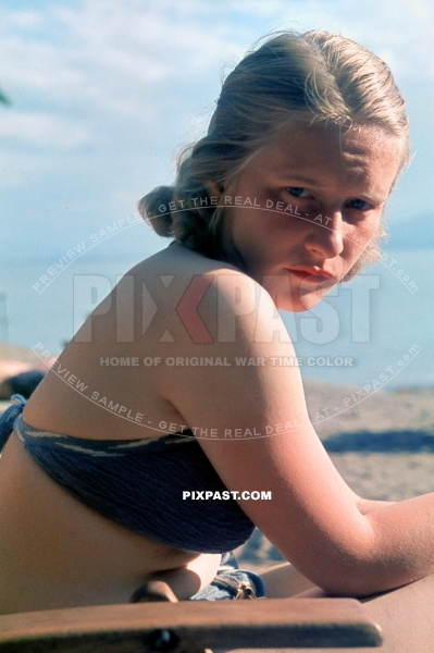 German wife of an Infantry army officer. Lindau Germany 1944