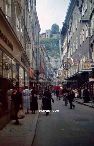 Getreidegasse in Salzburg, Austria 1940