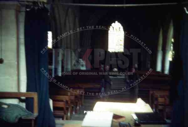 inside St. MaryÂ´s church in Cleobury, England ~1944