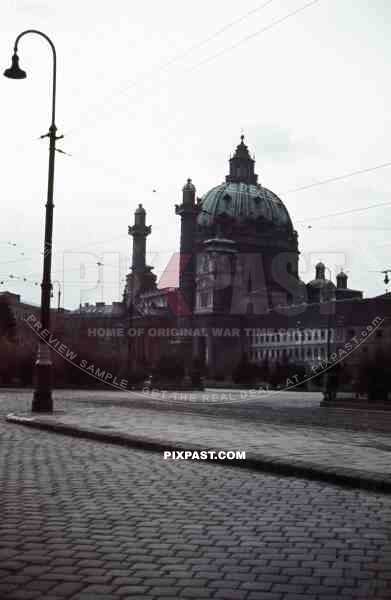 Karlsplatz and Karlskirche in Vienna, Austria 1939