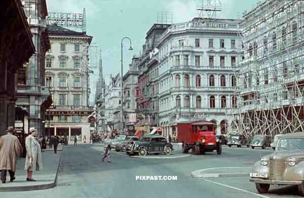 Karntner Strasse, Wiener Staatsoper Opera and Stephansdom in Vienna, Austria 1939