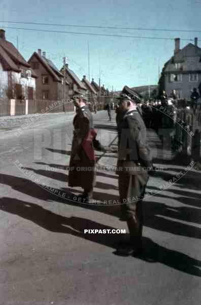 Knights Cross Winner RKT Eduard Dietl Gebirgsjager edelweiss inspect wehrmacht troops, Norway 1942.