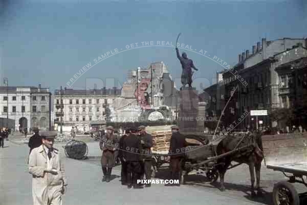 Krasinskich square in Warsaw, Poland 1940