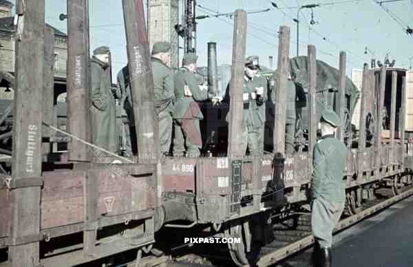 Leipzig Main Train Station Hauptbahnhof wagons cargo supply carts Germany 1941 