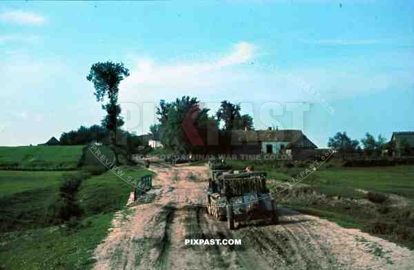 Light Halftrack Sd. Kfz. 10 with PAK cannon, Russia, 1941, 103 Schutzen Regiment, 14th Panzer Division, motorbike,