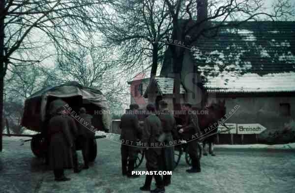 Linkenheim Hochstetten Breisach 1939 German army soldiers loading horse wagons WestWall.