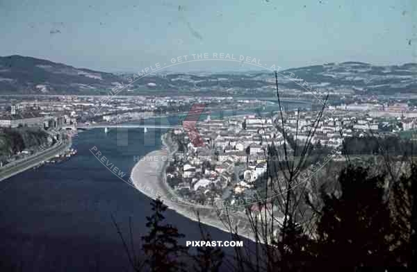 Linz, Ã–sterreich, Austria, 1942, NibellungenbrÃ¼cke, Nibellungen Bridge.