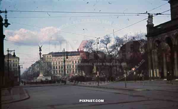 Mehringplatz with statues, Berlin, Germany 1941