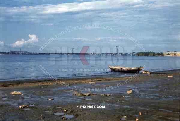 Merefa-Cherson-Bridge over the Dnieper in Dnipropetrovsk, Ukraine 1942