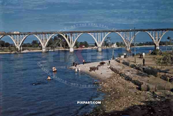 Merefa-Cherson-Bridge over the Dnieper in Dnipropetrovsk, Ukraine 1942