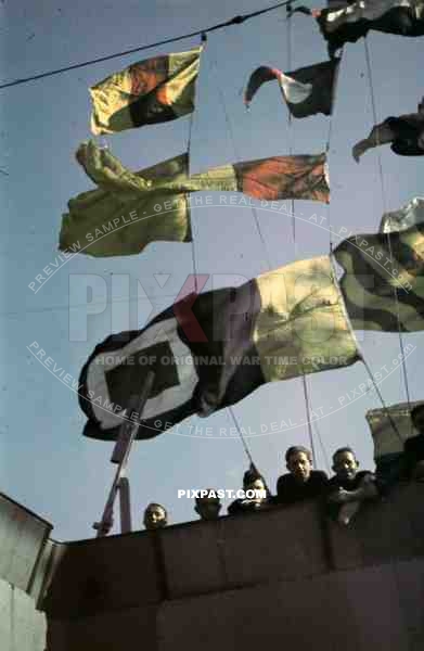 Nautical flags on a Kriegsmarine ship at the french Atlantic coast 1941