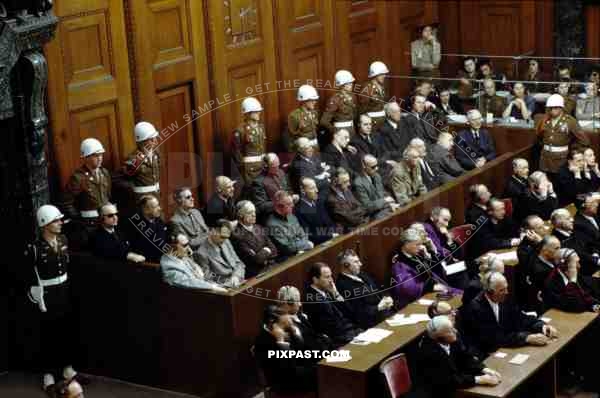 Nuremberg Trials 1945, Head Nazis being tried for War Crimes. Palace of Justice, Nuremberg.