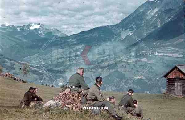 off duty at the Zammer Alm in Landeck, Austria 1941, Pontlatz Kaserne