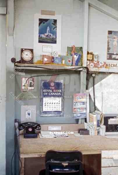 Office inside the barracks in Okinawa, Japan 1946