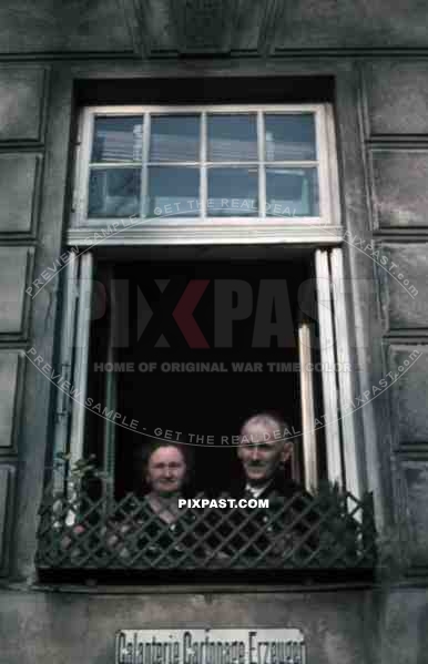 Old apartment house Vienna WIEN Austria 1941 Family Smeschkal window group photo wedding Luftwaffe officer 