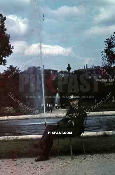 Paris France 1940 german red cross officer fountain uniform