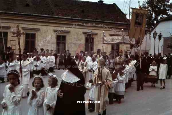 religious parade in Stefanikova, Slovakia ~1942