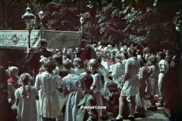 religious parade in Stefanikova, Slovakia ~1942