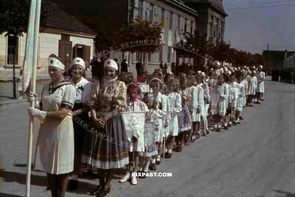 religious parade in Stefanikova, Slovakia ~1942