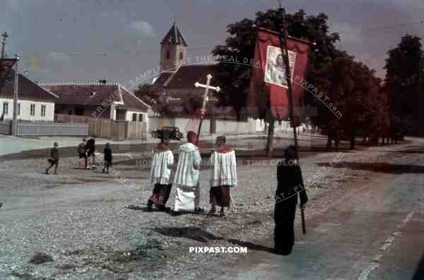 religious parade in Stefanikova, Slovakia ~1942