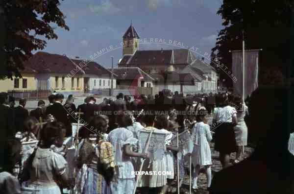 religious parade in Stefanikova, Slovakia ~1942