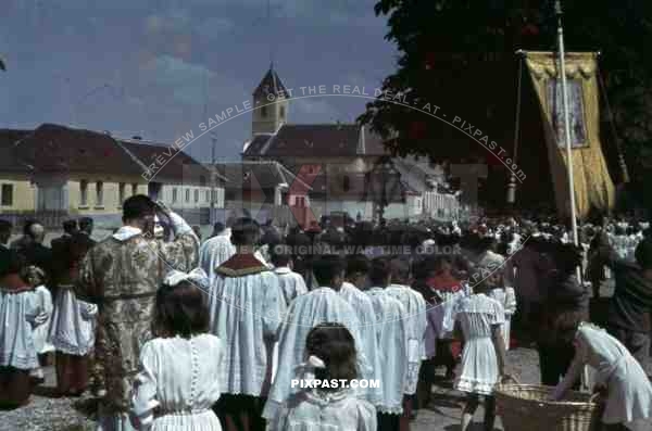 religious parade in Stefanikova, Slovakia ~1942