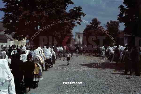 religious parade in Stefanikova, Slovakia ~1942