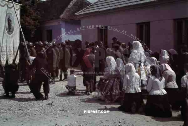 religious parade in Stefanikova, Slovakia ~1942