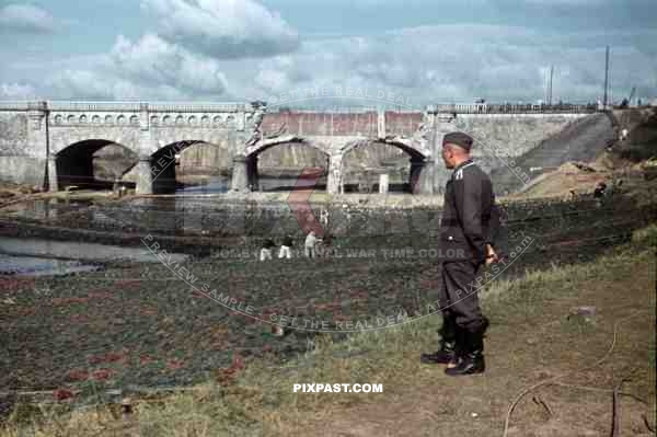 Repair of a bombed bridge in Munster Gelmer, Germany 1940