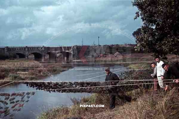 Repair of a bombed bridge in Munster Gelmer, Germany 1940