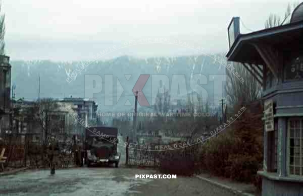 road block in Jalta, Ukraine ~1942