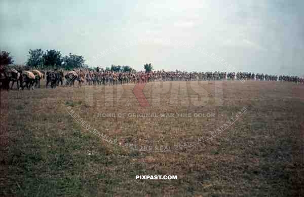 Romanian Infantry unit retreating from advancing Russian units. Russian Front 1944.