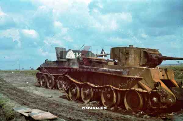 Russian BT-7 Panzer Tank, 343, Village Verba near dubno Ukraine, 67th or 68th tank regiment, part of 4 t352 destroyed