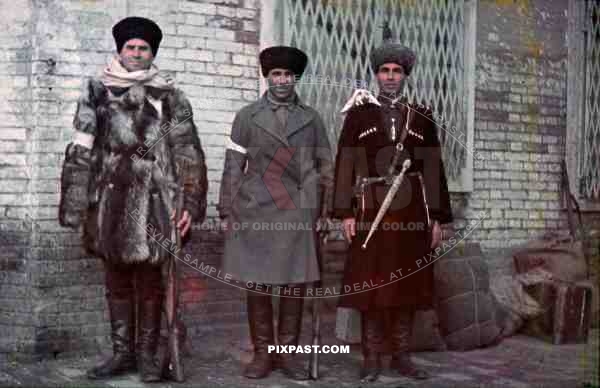 russian volunteer cossacks POA camera sword traditional uniform kar98 Ukraine 1943