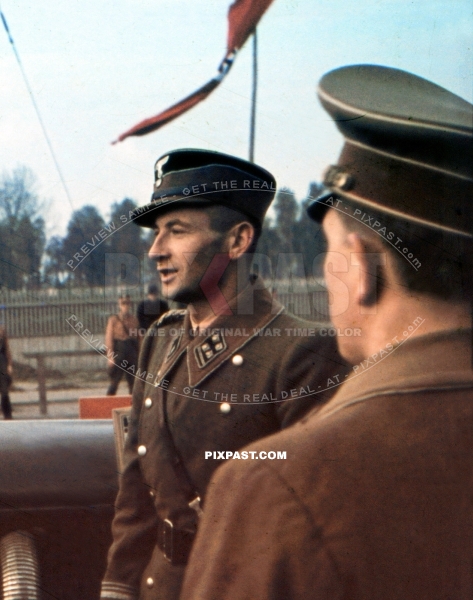 SA Commander. Lotz Ghetto Poland 1942.  parade salute