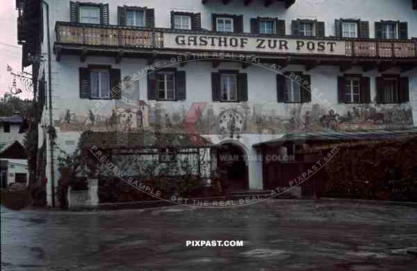 Sankt Gilgen Gasthof zur Post 1941 Austria hotel art work