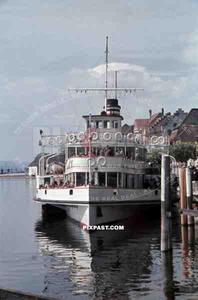 ship at the esplanade in Meersburg, Germany 1939