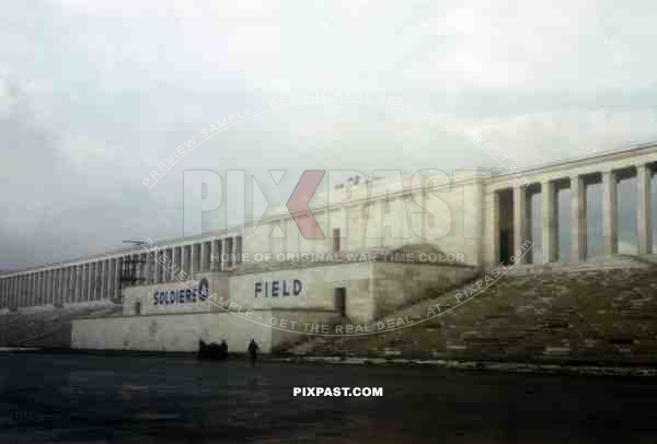 Soldiers Field, US Army captured Nuremberg Rally field 1945.