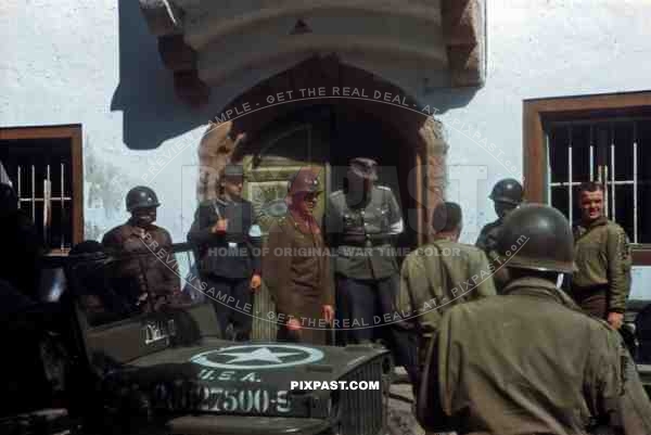 SS General Max Simon surrendering to American 101st Airborne Division General Maxwell D. Taylor, Schwendt Austria 1945