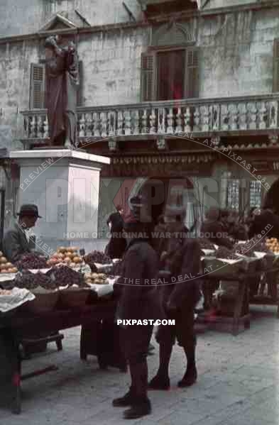 statue of Marco Marulic in Split, Croatia 1941. Italian occupation. April 15th 1941.