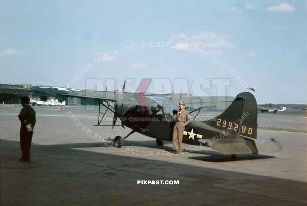 Stinson L-5 Sentinel 299290 USAAF liaison / reconnaissance aircraft in Tempelhof Airport April 1946 Berlin