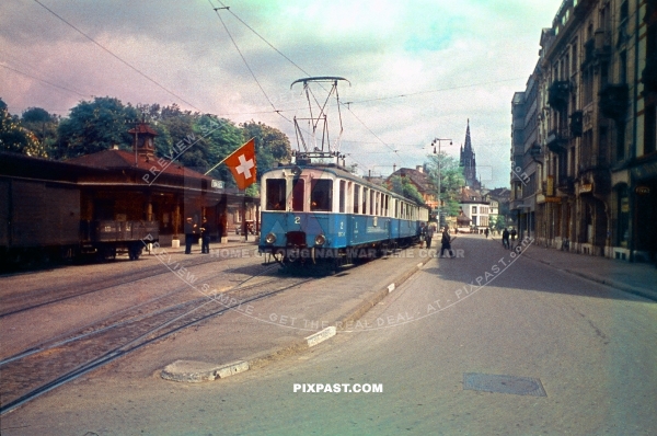 Strassenbahn Tram Number 2. Basel Switzerland 1945