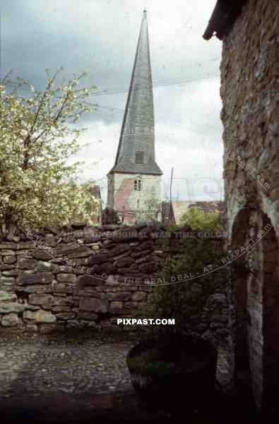 tower of St. MaryÂ´s church in Cleobury, England ~1944