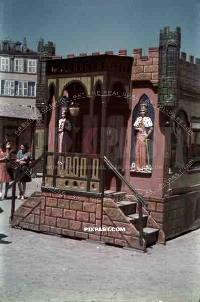 toy castle at a fair in Metz, France ~1940