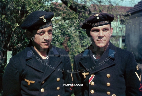 Two German Marine navy Matrose sailors visiting family in Alt Altotting Bavaria 1943