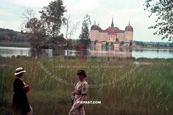 Two ladies doing a day trip to Schloss Moritzburg near Dresden 1939